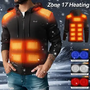 Zone 17 Heated Hoodie Unisex Sweatshirt with USB Port for Rechargeable Warmth Ideal for Cold Days (Power Bank Not Included)
