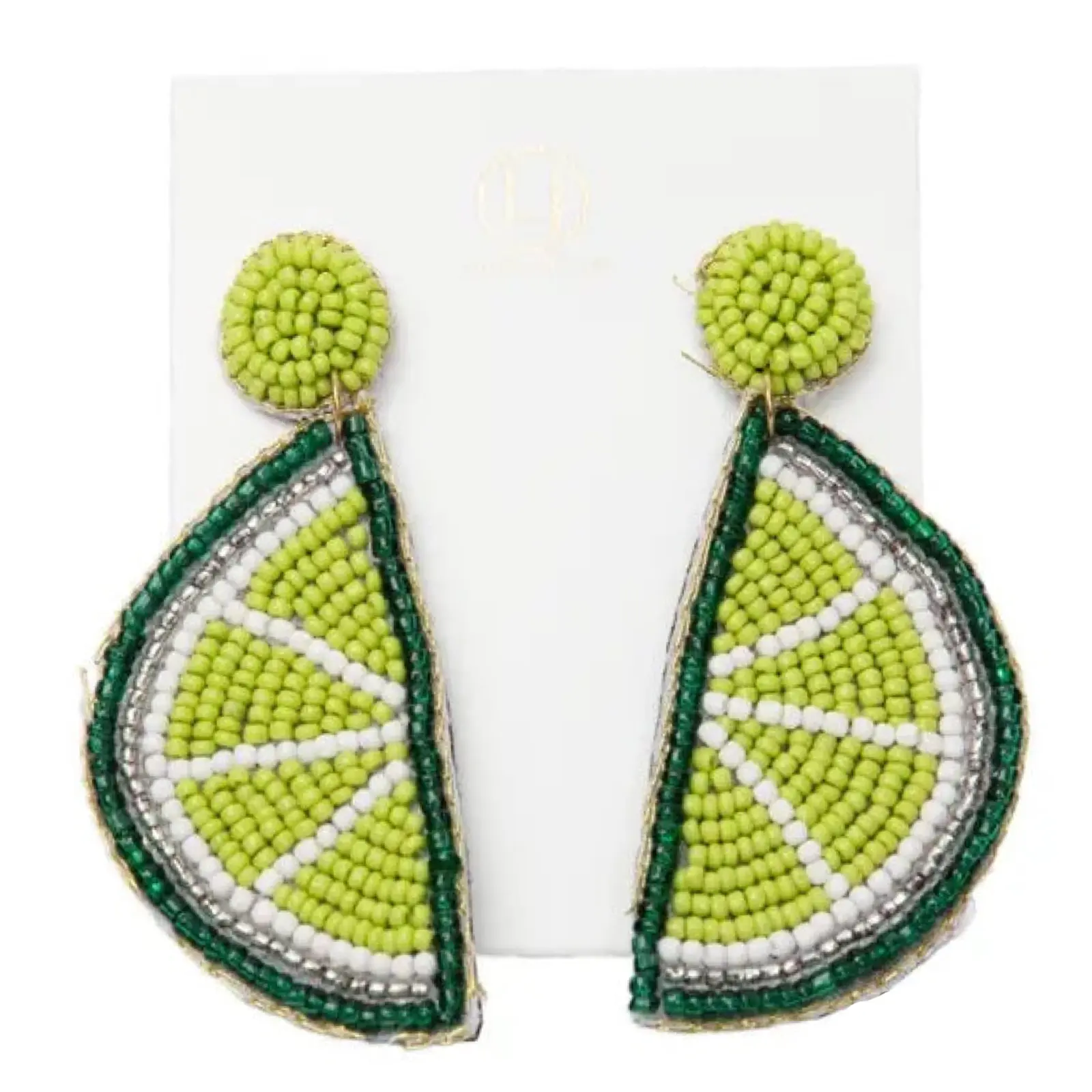Green Lime Wedge Earrings