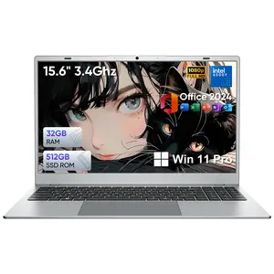 15.6" Business Laptop 32GB RAM 512GB SSD Intel Pentium Gold 6500Y 2 Core 4 Thread, FHD Display 1920x1080 for Stunning Visuals, All-in-One for Office Work Video & Daily Tasks Smooth Everyday Performance