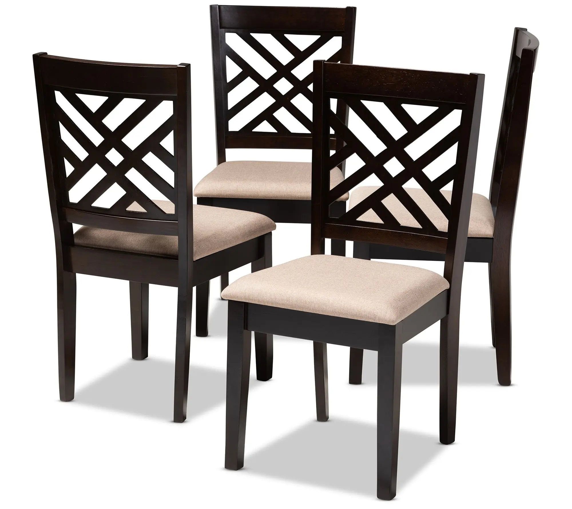 Baxton Studio Caron Modern Upholstered Wood Dining Chair Set Baxton Studio Caron Modern Upholstered Wood Dining Chair Set