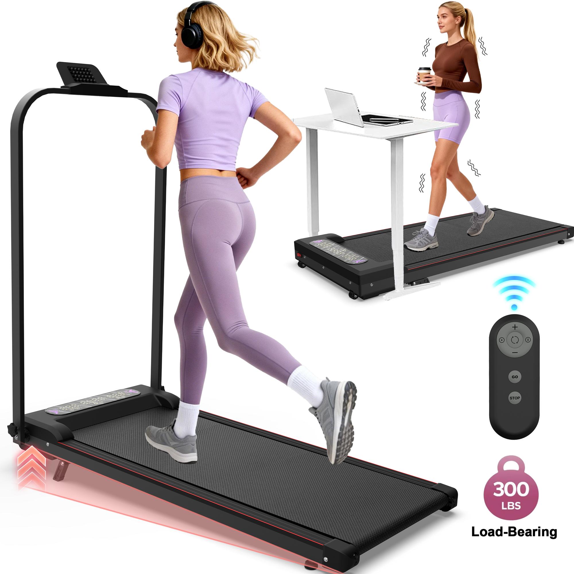 【KINMAC】Foldable Treadmill with Handle Bar & Incline 2 in 1 Upgrade Portable Under Desk Walking Pad Vibration Pad Remote Control for Home Office Small Spaces 【KINMAC】Foldable Treadmill with Handle Bar & Incline 2 in 1 Upgrade Portable Under Desk Walking Pad Vibration Pad Remote Control for Home Office Small Spaces