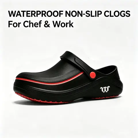 Men's Minimalist Wide Fit Slip-On Work Clogs Footwear - Waterproof, Oil-Resistant, Lightweight, Round Toe, Fashion Shoe, Non-Slip Slippers, Indoor Outdoor for Wide Feet, Nursing