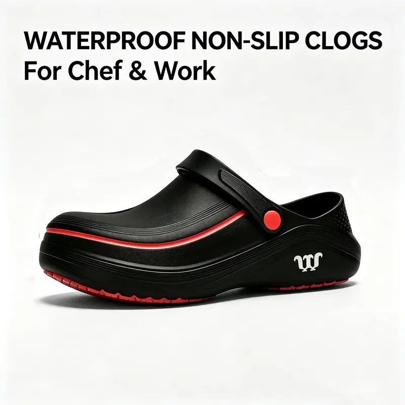 Men's Minimalist Wide Fit Slip-On Work Clogs Footwear - Waterproof, Oil-Resistant, Lightweight, Round Toe, Fashion Shoe, Non-Slip Slippers, Indoor Outdoor for Wide Feet, Nursing