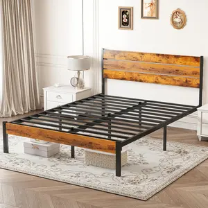 Metal Platform Bed Frame Twin Size,Noise Reducing Bed Frame with Wooden Slats,Under Bed Storage Space,Easy Assembly Bedroom Bed
