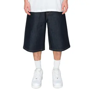 VICTORIOUS TELLUS Men's Baggy Fit Raw Denim Shorts-Comfort Stretch Cotton menswear Jorts Casual shorts for summer