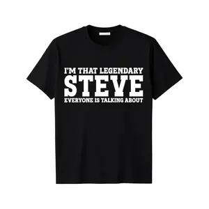 Summer t Shirts Steve Graphic Men's T-Shirt - 100% Cotton Crew Neck, Casual Printed Short Sleeve Tee with "I'm That Legendary Steve" Design
