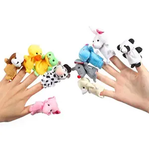 10pcs Soft Plush Animal Finger Puppets Set for Toddlers, Story Time, Early Learning Toys for Kids, Finger Puppets for Baby & Preschool Play Bear Duck