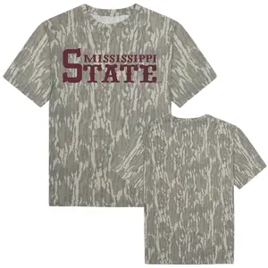 Mississippi State Camo T-Shirt, Maroon Bulldogs Graphic Tee, Vintage Tree Bark Camouflage Shirt, Mississippi Game Day Apparel, Men's College Sports Fan Top