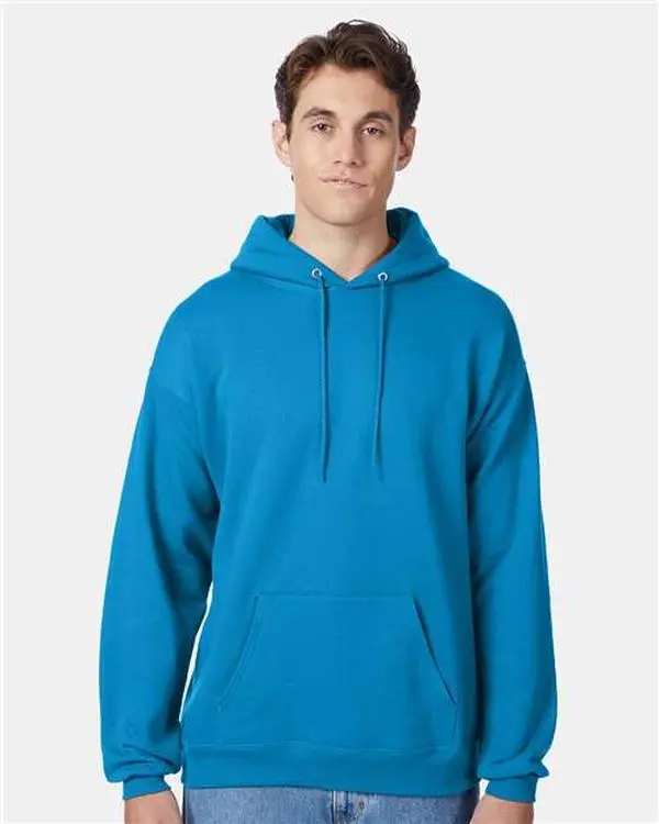 Custom Embroidered - Hanes - Unisex EcoSmart® Hooded Sweatshirt - Teal - P170