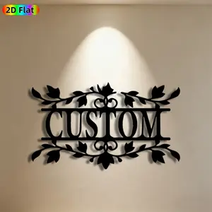 1pc Custom Text Metal Wall Art, Elegant Custom Text Statue Mural, Ideal Gift for New Year, Christmas, Personalized Decor Enthusiasts, Rust-Resistant Metal Wall Decor Wall Sculptures, Perfect for Home Wall & Garden Fence, Unique Personalized Decor