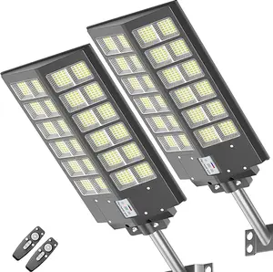 Outdoor Special 400W Solar Street Light 450000 Lumens Super Bright 3 Modes with Motion Sensor IP65 Waterproof Remote Control for Gardens Streets Yards Fall Porches Decor Suitable for Basketball Court