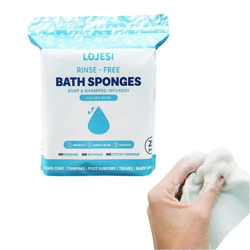 No-rinse Bath & Shave Wipes - Containing Soap & Shampoo - Hypoallergenic & pH Balanced - Suitable for Post-Op, Seniors, Fitness, Camping, Travel - Just Wet, Lather, and Dry - Cleaning - Portable Wet Wipes - Wipes To Go - Ph Balancing Wipes