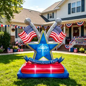 6FtTikTokSensation4thOfJulyInflatableTriumphArmDualAmericanFlagsBrightGlowingStarBannerBuilt-inLEDPlug-inBlowerIP44WaterproofLightweightFoldableReusableEasySetupBackyardBBQFrontYardLawnGardenPatioPatrioticMeetupFestiveOutdoorDecor