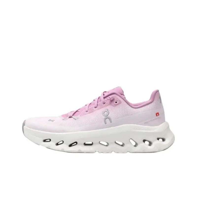 Unisex Light Pink Hollow Cloud Cushion Running Sneakers, Viral Chunky Hollow Shock Absorb Sole Lightweight Breathable Athletic Walking Gym Trainers For Men Women