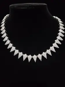 Rhinestone Decorated Rivet Shaped Chain Necklace, Fashion Zinc Alloy Exquisite Chain Jewelry for Women and Men, Casual All-match Accessories for Party, Daily Clothing Decoration, without Box