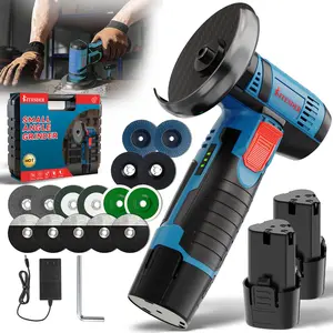 1 Set Angle Grinder - 19500RPM Electric Polishing Grinding Machine, Mini Cordless Lithium Battery Power Tool - Suitable for Metal - for DIY Enthusiasts & Professionals