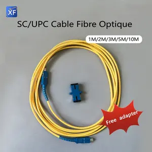 Fibra Optica 1M/2M/3M/5M/10M Single Mode SC/UPC -SC/UPC FTTH Indoor Fiber Optic Cable Extension Cord  With Free SC Adapter