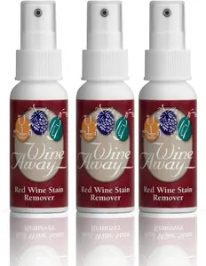 Wine Away Red Wine Stain Remover - Perfect Fabric Upholstery and Carpet Cleaner Spray Solution - Removes Wine Spots - Spray and Wash Laundry to Vanish Stain - Wine Out - Zero Odor - 2 Ounce, Set of 3
