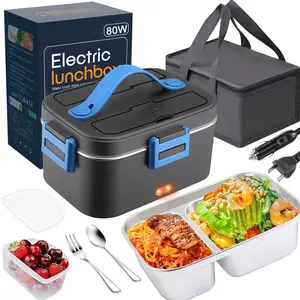 1.8L Portable Car & Home Electric Lunch Box, Large Capacity Food Heater for Travel, Fast Heating, Durable Leak-Proof Design, Ideal for Commuting, Road Trips, and Office Lunch, Energy-Efficient Safe Meal Solution Anytime Anywhere Tableware Tableware