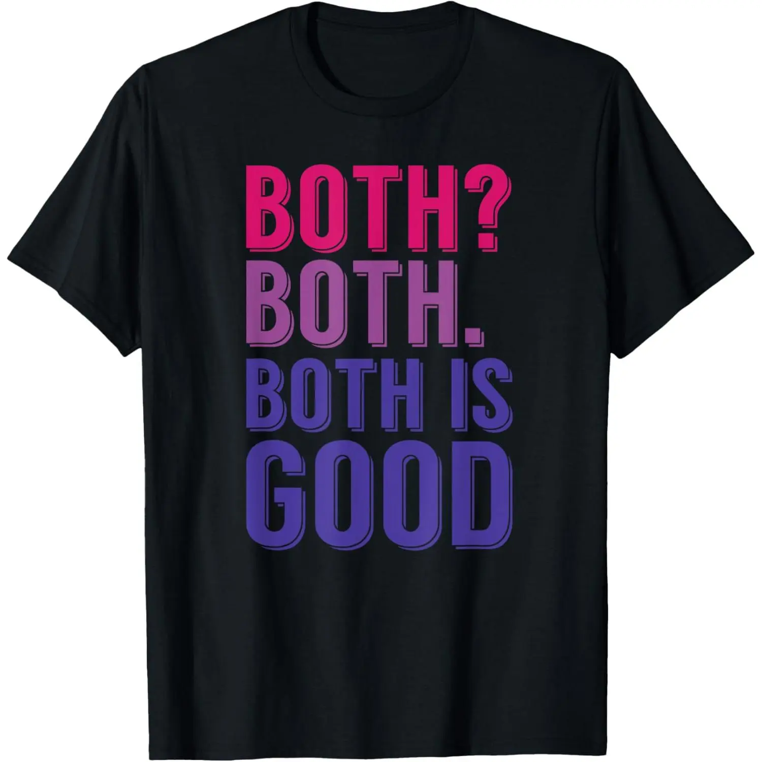 Women's Short-Sleeve Simple Casual Everyday LGBTQ Bi Pride "Both Is Good" Funny Bisexual T-Shirt, Made in USA, Shortsleeve, Print, Tshirt, Comfortable, Top, Soft, Basic, Cotton