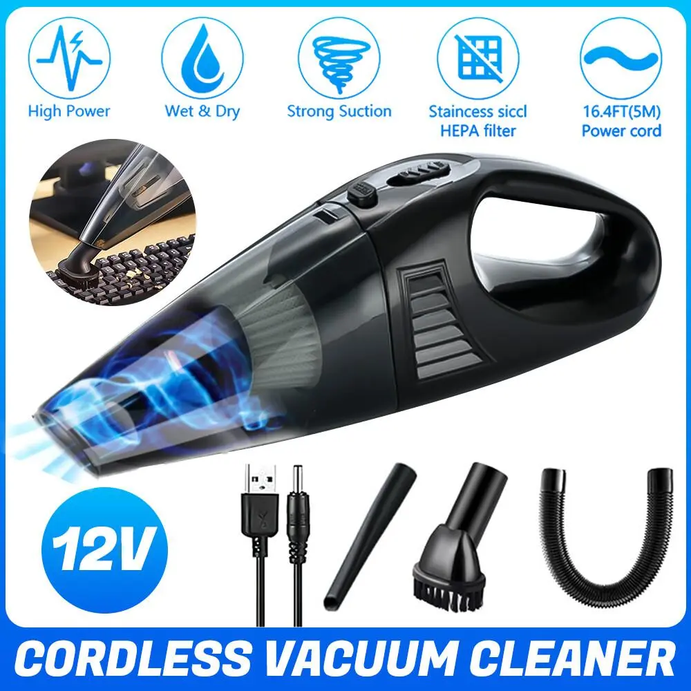 Cordless Handheld Vacuum Cleaner - High Power, Small, Wet&Dry, Compact, Fast-Charging USB Rechargeable with HEPA Filter for Home, Car Interior Cleaning #DealsForYouDays Home Cleaning Tool