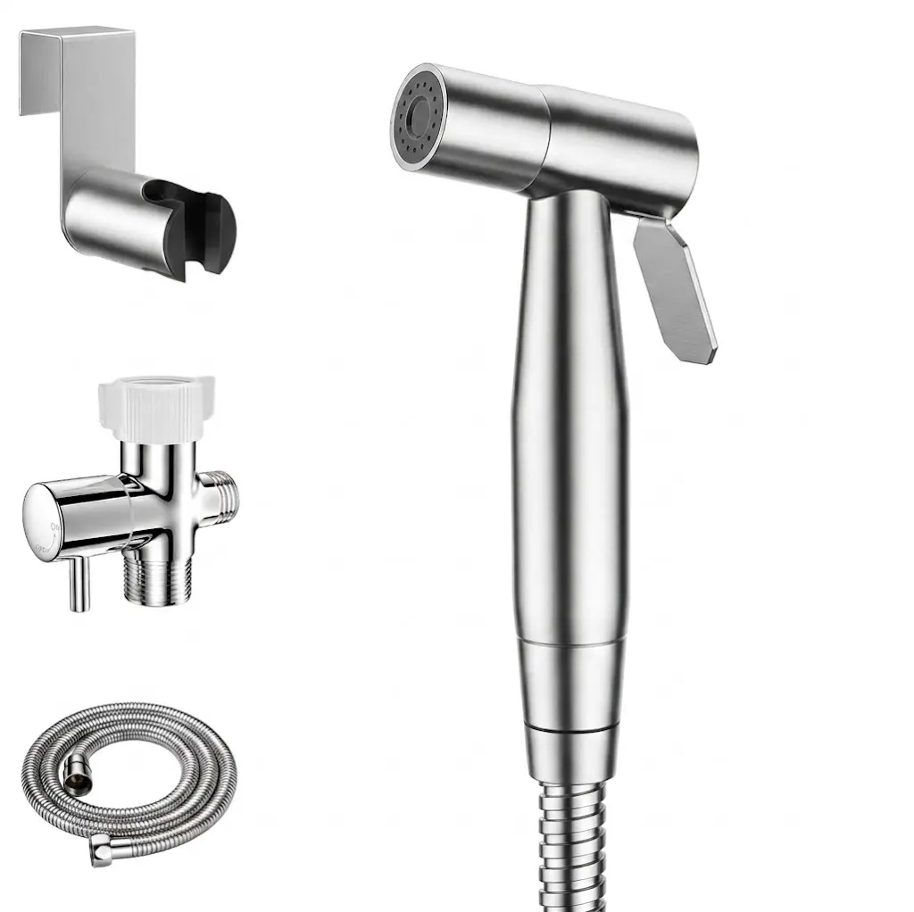 Stainless Steel Handheld Bidet Sprayer，Handheld Toilet Bidet Sprayer for Toilet-Adjustable Water Pressure Control with Bidet Hose for Feminine Wash, Stainless Steel Brushed Nickel Cloth Diaper for Baby Wash (Stainless Steel, 1) shower tiktokshopspringglow