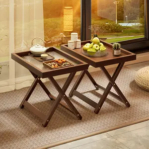 1 modern folding table with an independent tabletop and folding legs – a space-saving multifunctional table suitable for small apartments, bedside, and living rooms. Easy to assemble, made of lightweight plastic.