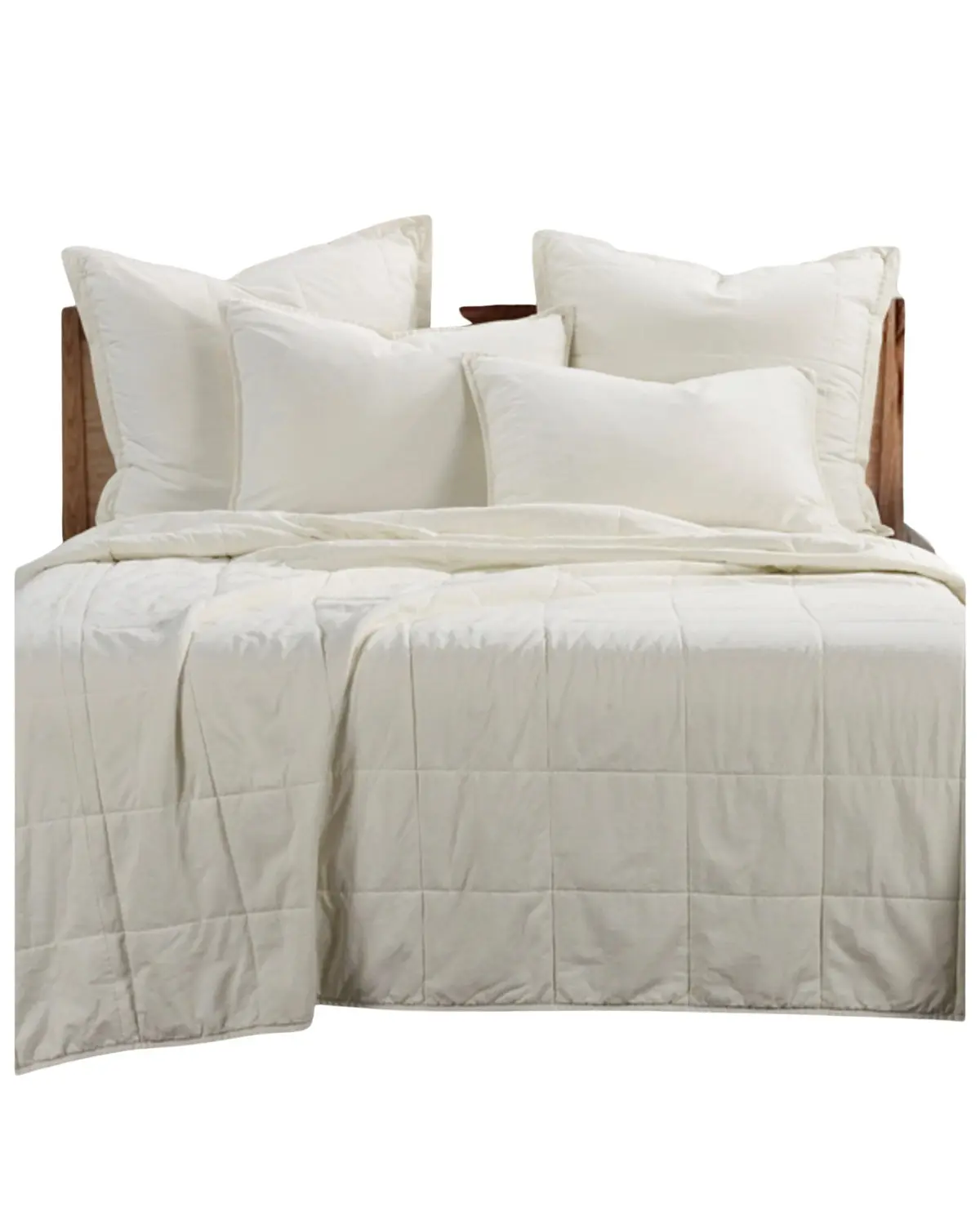 Hiend Accents Unisex Natural Stonewashed Cotton Canvas King Coverlet Set - Pk3400-Kg-Nt