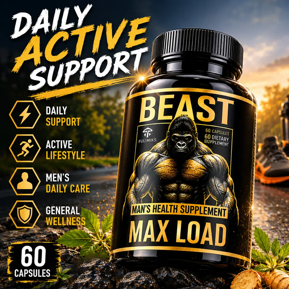 Max Load Pills, Men’s Health Supplement, Proprietary Blend with Maca, Tongkat Ali, L-Arginine, Ginseng, Premium Formula, Day & Night Support Overall Male Health – 60 Vegetarian Capsules for Male Vitality, Energy & Performance, Packaging May Vary