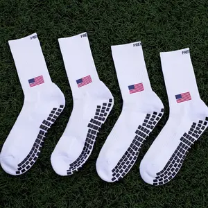Premier Edge USA Flag White Grip Socks