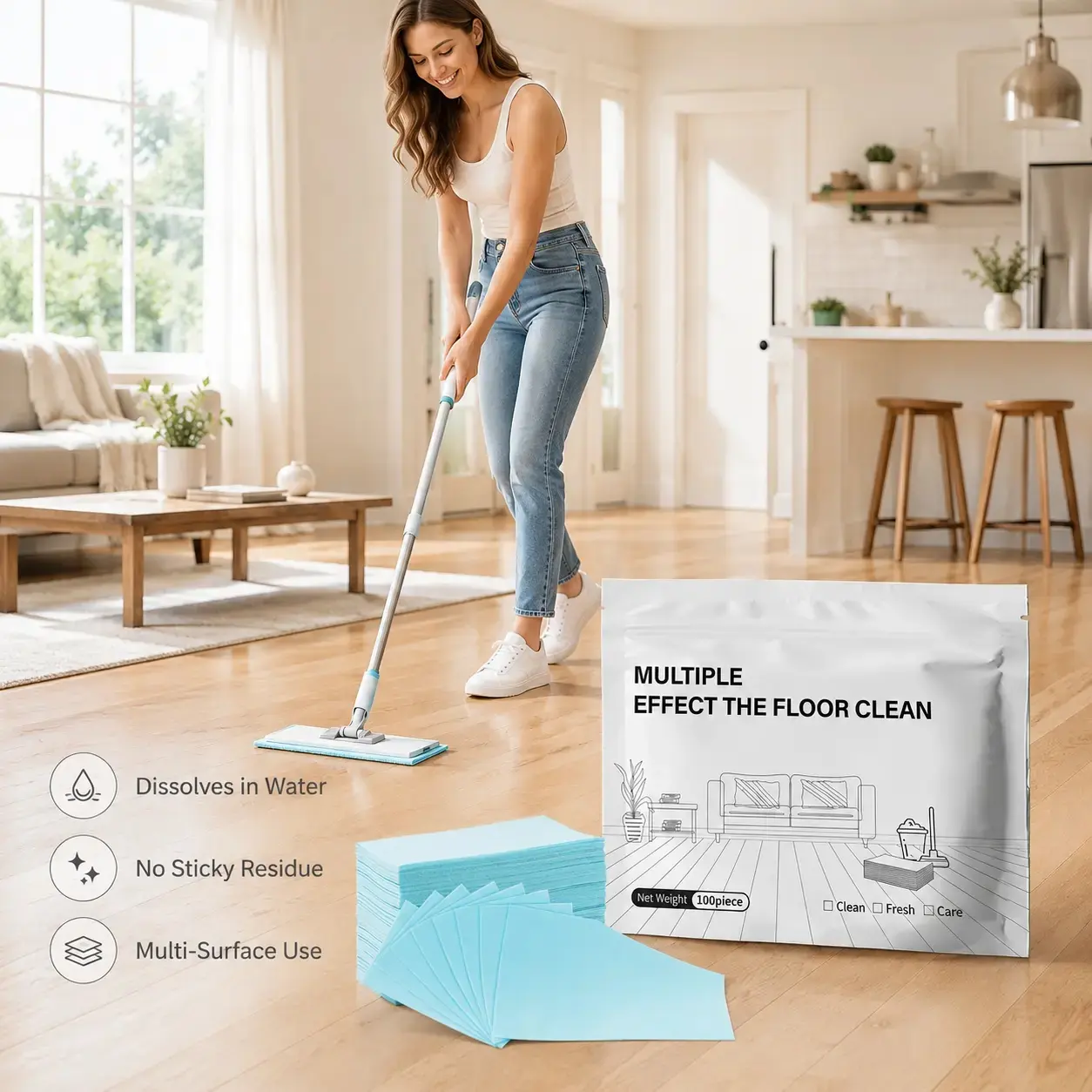 Floor Cleaning Tablets Multi-SurfaceCleaner for Hardwood Laminate Tile & RV WallsAntibacterial Deodorization Maintenance