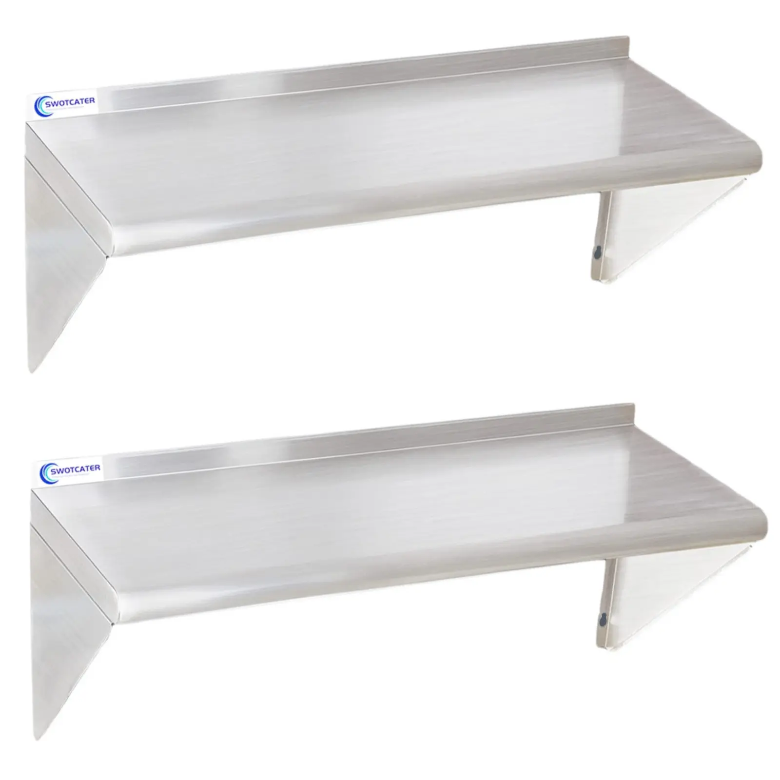 2 Pack Stainless Steel Shelf, Commercial Wall Mounted Metal Shelving for Home Kitchen, Restaurant