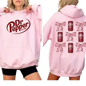 Dr Pepper Coquette Bow Hoodie - 2 Sides, Retro Soda Dr Pepper Sweatshirt T-shirt, Bow Shirt, Dr Pepper Lover Shirt,  Dr Pepper Merch Clothing