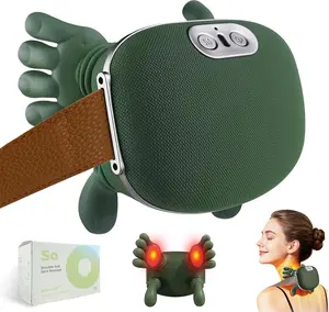 Bionic Neck Massager with Adjustable Heat, Portable Deep Tissue 4D Kneading Electric Shoulder Massager, Compact Design with Soft Silicone Massage Heads for Relaxation and Comfort