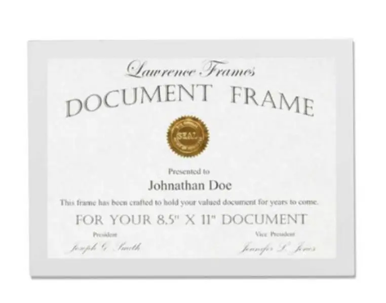 212 MAIN Wooden Certificate Photo Frame - 8.5x11 White, Gallery Collection, Wall-Mountable, Home Decor, Individually Boxed