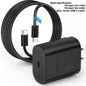 USB C Charger, Cellphone, Electronic, 25W Super Fast Wall Charger With USB C To Type C Wired Fast Charging Cable,Compatible With Samsung Galaxy S25 S24 S23 S22 S21 S21+/S21 Ultra/S20/S20 Ultra/Note 20 Ultra/Note 10,Compatible, Fast Charging Kit