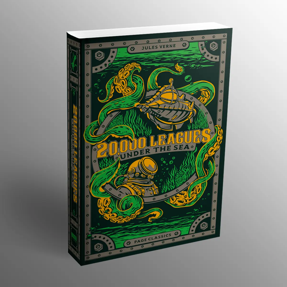 20,000 Leagues Under the Sea - Jules Verne Mystery Adventure Novel, Deluxe Foiled Hardcover Collector's Edition, Submarine Nautilus & Sunken Treasures Themed Book for Underwater World Enthusiasts, Professor Aronnax Fans, Classic Literature Lovers