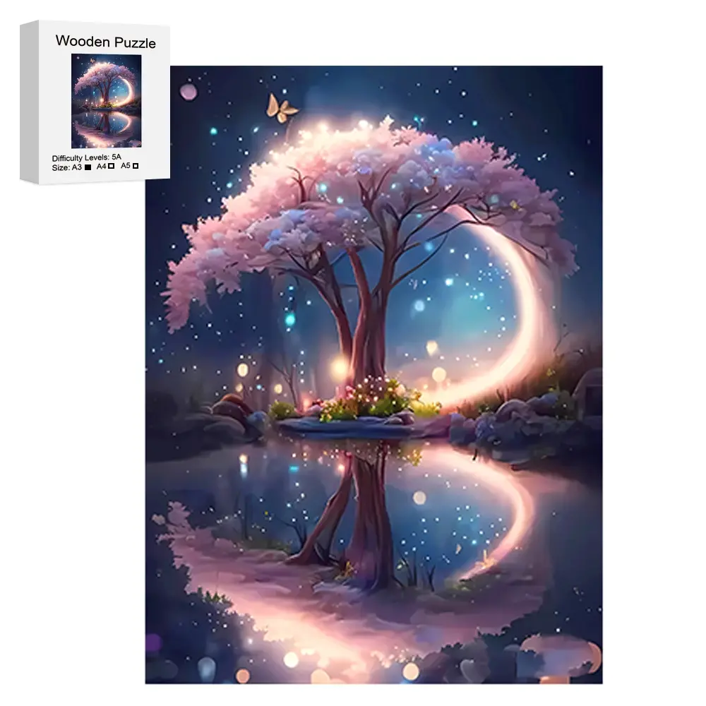 Unique Crescent Tree Creative Puzzle, Irregular Animal Shape Wooden Jigsaw, Perfect Gift for Lovers & Friends, DIY Home Decor Toy Game, Wooden Puzzles