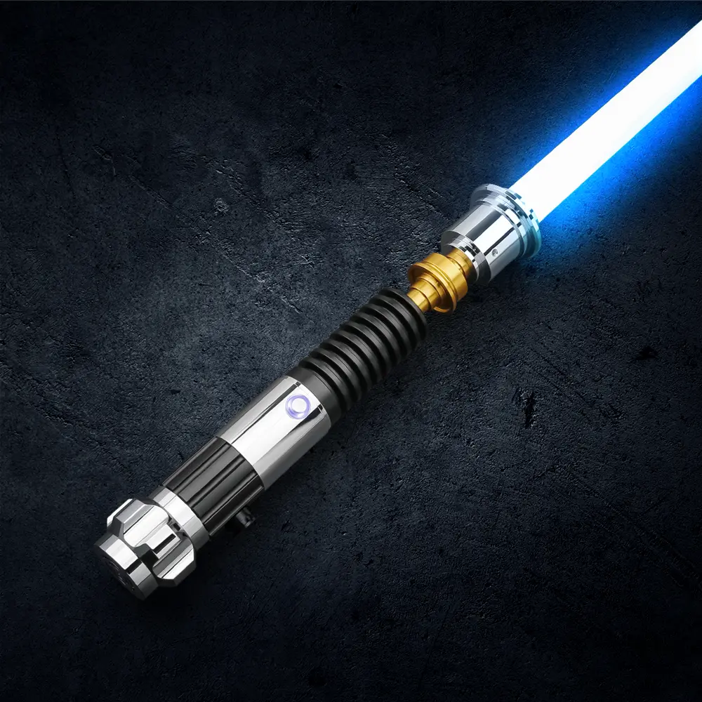 SUPERNEOX OBI-Style Baselit Heavy Duel Realistic Light Up Sword Saber - Aluminum Hilt, USB-C Rechargeable, 16 Sound Fonts, Smooth Swing, Gesture Control, Portable Collectible Toy Sword for Fans, Realistic Lightsaber, Portable Rechargeable Lightsaber