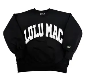 Lulu Mac Black with White Printed Logo Sweatshirt