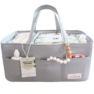 Baby Diaper Caddy Organizer - Heather Gray