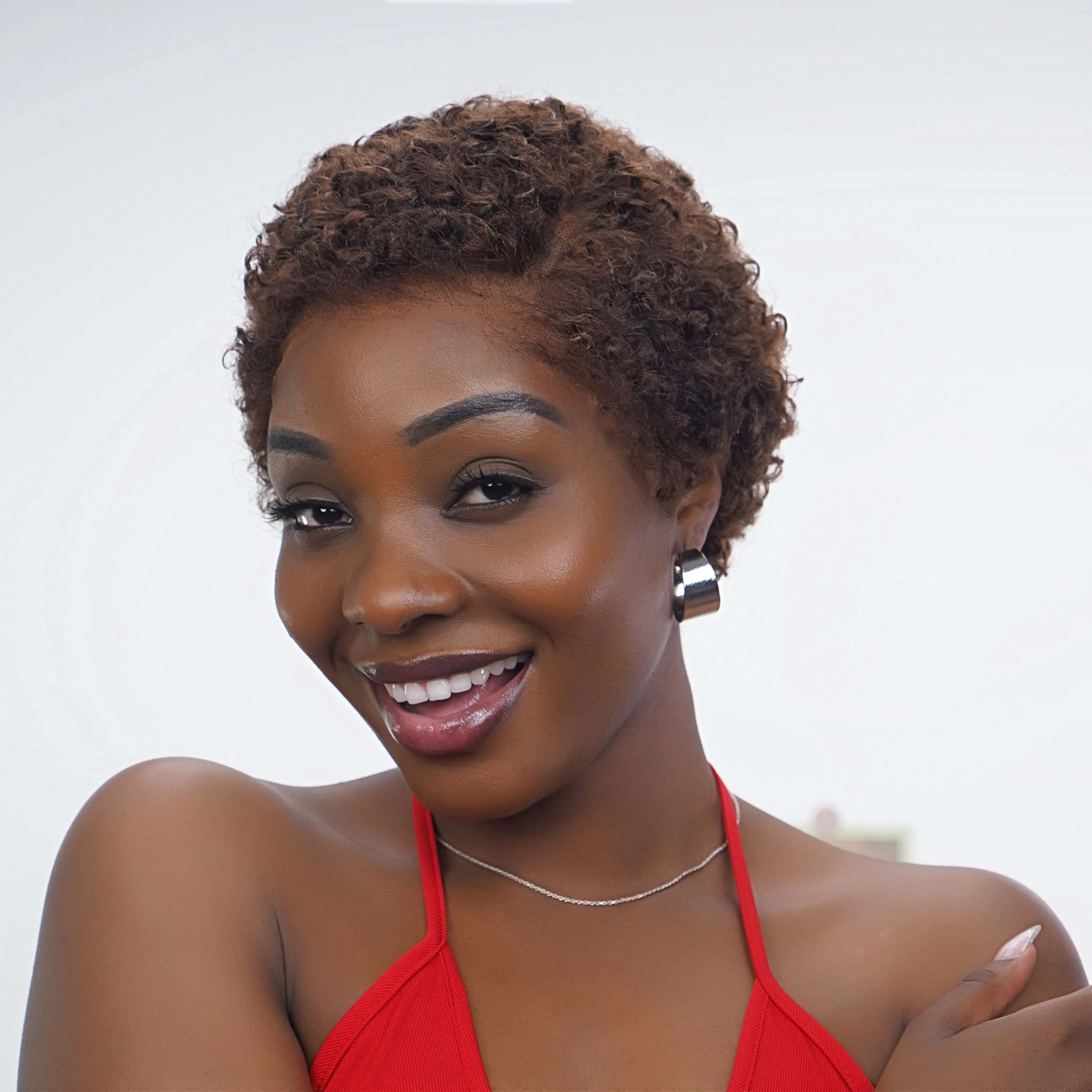 【 New In 】Dultev 012 HD Human Hair Lace Front Wig, 13x6 Glueless Pixie Curly Layered Wig for Women, 180% Density Soft Fluffy Luxury Curly Hair, Supports Ponytail Hairstyle | New In #DealsforYouDays summerwins