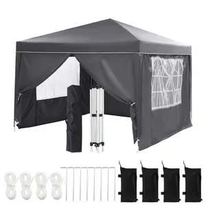 Garvee Heavy Duty Pop Up Canopy Tent 10x10FT with 6 Sidewalls, Waterproof Commercial Event Gazebo, Adjustable Height Outdoor Party Shelter, Portable with Storage Bag, Easy Setup