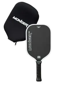 Monger Pro Gen 2 T700 Carbon Fiber Pickleball Paddle 16mm – Thermoformed Power & Spin (White) + Free Cover