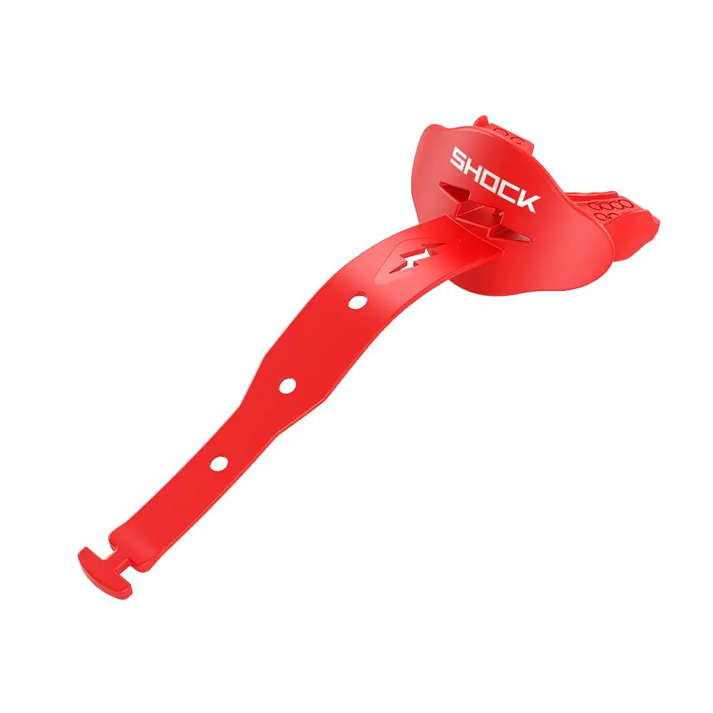 Shock Doctor Bolt Lip Guard - Red One-Piece Molded Construction with Airflow Channel for Secure Fit & Protection