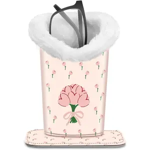 Plush Lined Eyeglasses Holder, Glasses Stand Case, Anti-scratch Glasses Storage Organizer for Desk, Nightstand, Office