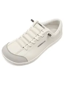HOBIBEAR Wide Toe Women's Barefoot-Style Sneakers, Lifestyle Sneakers, Casual Sporty Sneakers, Minimalist Sneakers, Low-Top Flat PU Leather Shoes, Casual Walking Shoes, Low Top Trainers for Daily Fitness and Leisure