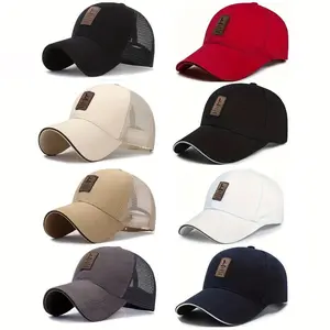 8pcs/ set 4pcs breathable mesh baseball cap and 4pcs four seasons baseball cap Simple casual baseball cap men and women Outdoor visor Golf Performance Hats