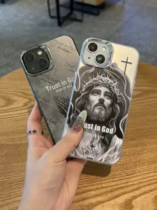Drop-proof phone case, suitable for 16, 15, 14, 13 Pro Max Plus, and 12, 11 models. Prayer hands crossed Jesus phone case, suitable for girls, women, boys, and men. Durable protective phone case suitable for use.