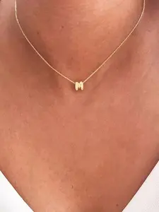 Bubble Initial Letter Pendant Necklace for Women, Stainless Steel Jewelry for Party, Daily Clothing Decor, Trendy All-match & Exquisite Jewelry for Birthday Gift, Dainty Minimalist Necklace